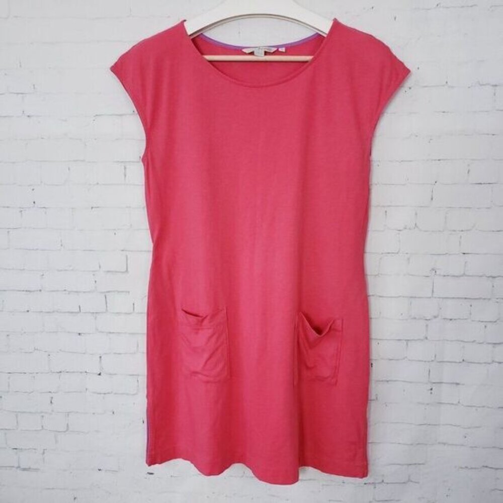Boden Casual Pink Mini Dress Swim Cover Up Size S Cotton Modal Coastal Beach